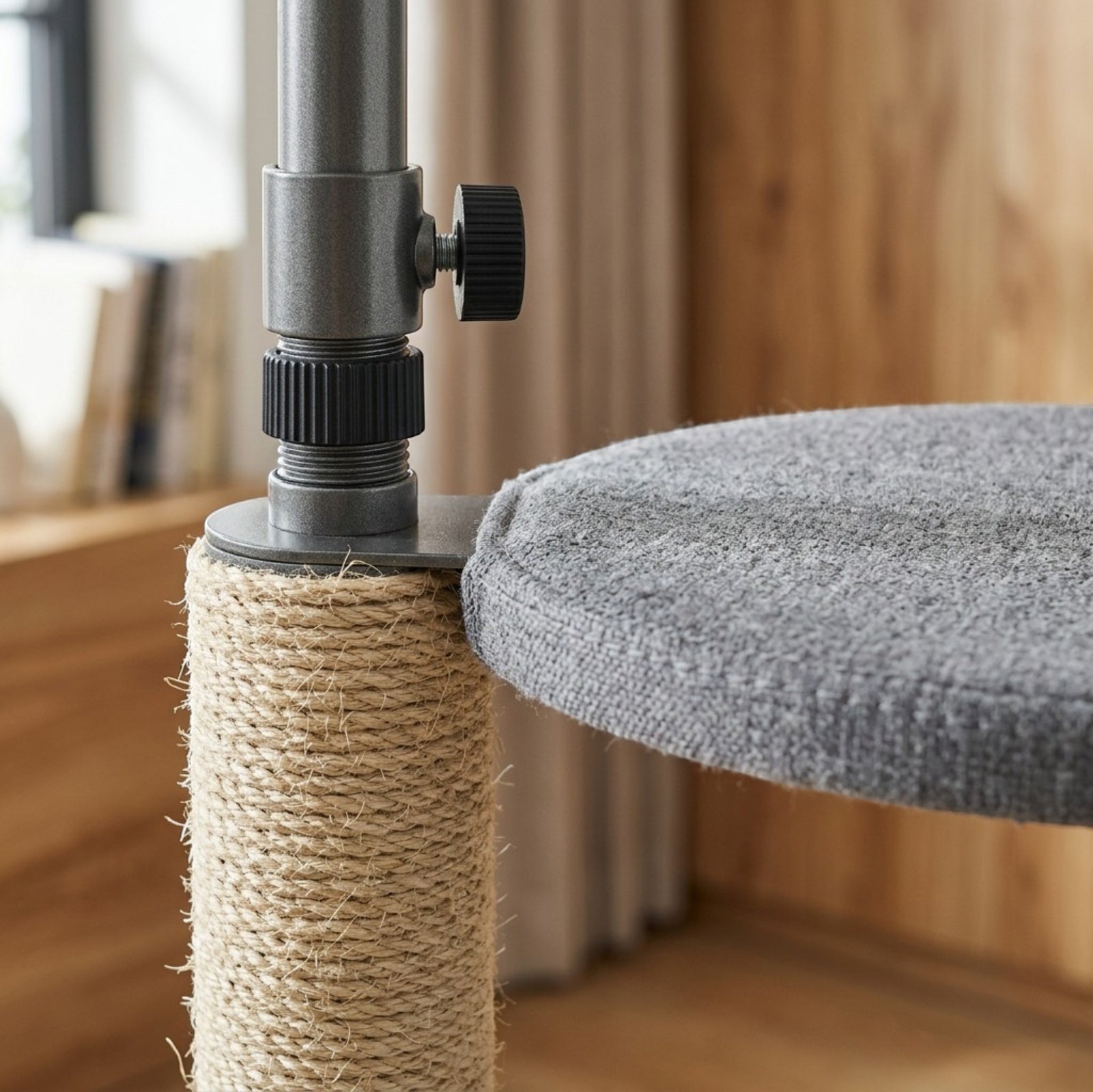 Vibno Floor-to-Ceiling Cat Climbing Tower Sisal 92-108 in Gray