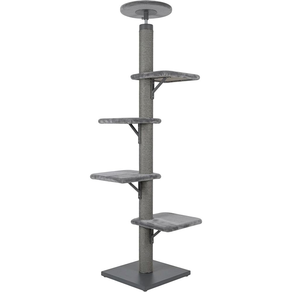 Vibno Floor-to-Ceiling Cat Climbing Tower Sisal 92-108 in Gray