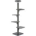 Vibno Floor-to-Ceiling Cat Climbing Tower Sisal 92-108 in Gray