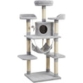 Vibno Cat Tower with Hammock and Condo 48 in Light Gray