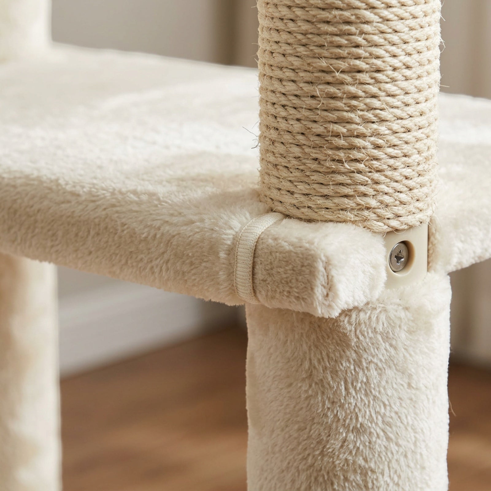 Vibno Narrow Cat Tree Ivory Sisal Posts 42 in