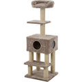 Vibno Plush Cat Scratching Tower Taupe Condo 52 in