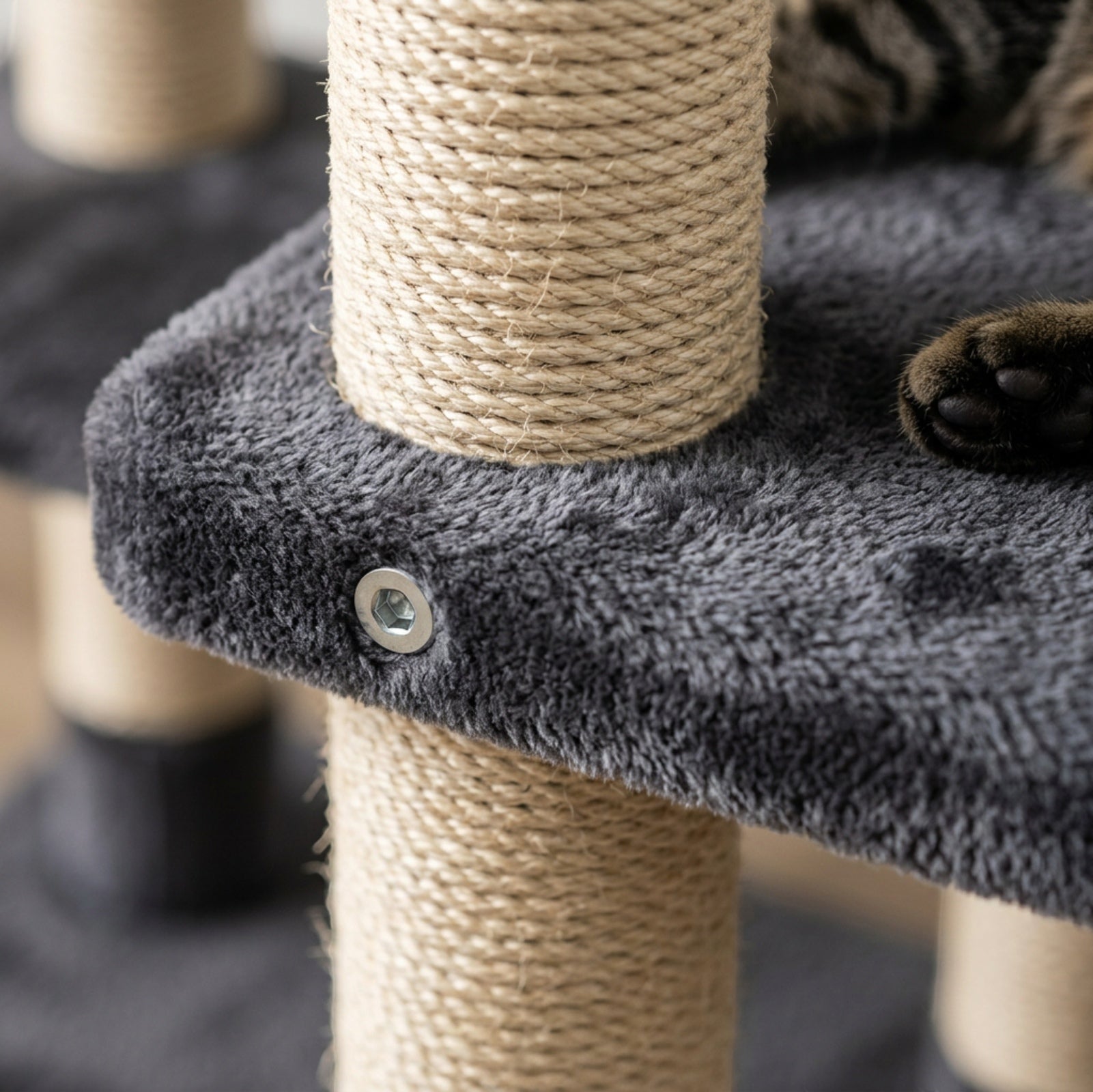 Vibno Wide Base Cat Activity Tree Charcoal 60 in