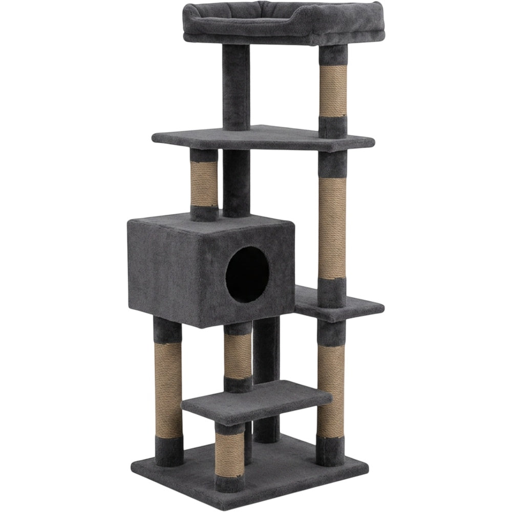 Vibno Wide Base Cat Activity Tree Charcoal 60 in