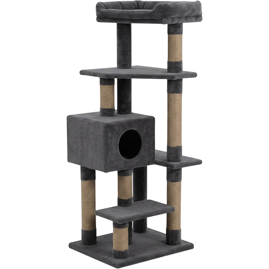 Vibno Wide Base Cat Activity Tree Charcoal 60 in